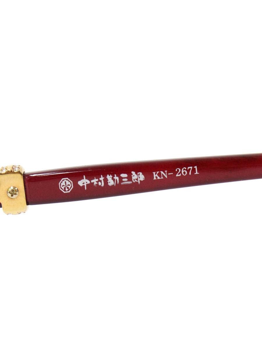 中村勘三郎 KN-2671 メガネ ゴールド/ホワイトラメ シープホーン スワロフスキー リムレス ITWM43O9IL1C