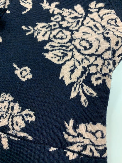 スーパービューティー カーディガン 40 ネイビー フラワーモチーフ ITTLH9MK1RLI
