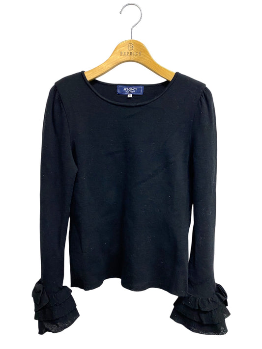 エムズグレイシー Frilled Knit 918533 ニット 38 ブラック ITDXND95328G