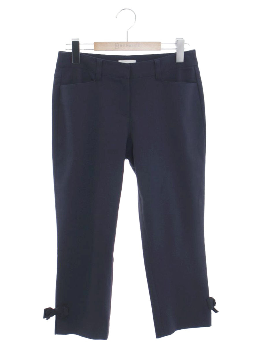 トゥービーシック W5R50-710-29 クロップドパンツ 38 ネイビー リボン IT8V7LU6W62S