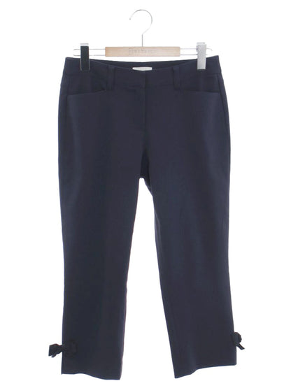 トゥービーシック W5R50-710-29 クロップドパンツ 38 ネイビー リボン IT8V7LU6W62S