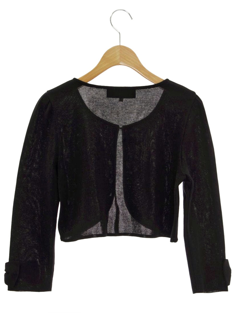 エムズグレイシー 018321 ボレロ 38 ブラック カーディガン 袖リボン IT8GH4XPF3BS