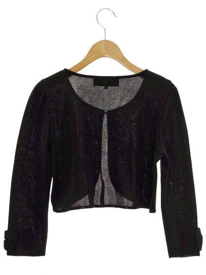 エムズグレイシー 018321 ボレロ 38 ブラック カーディガン 袖リボン IT8GH4XPF3BS