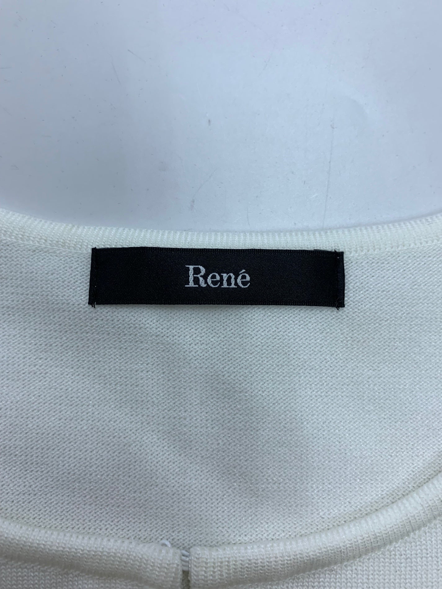 ルネ 5322120 カーディガン 36 ホワイト ジップアップ パフスリーブ レース ITPPYWAPU92E