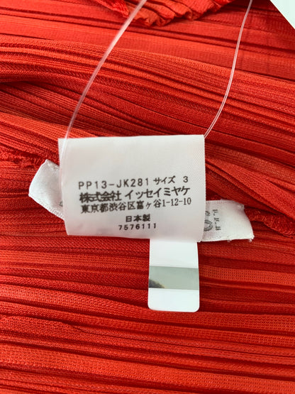 プリーツプリーズイッセイミヤケ PP13-JK281 カットソー 3 レッド ベスト ITD40IS1UMCU