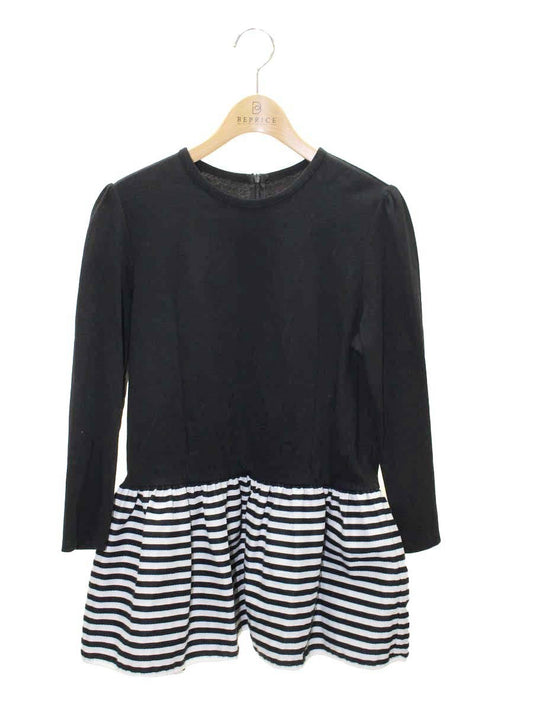 ボーダーズアットバルコニー PEPLUM LONG SLEEVE TEE BD2211-2B-14 38 ブラック 22年モデル IT5EJOGGSM1M
