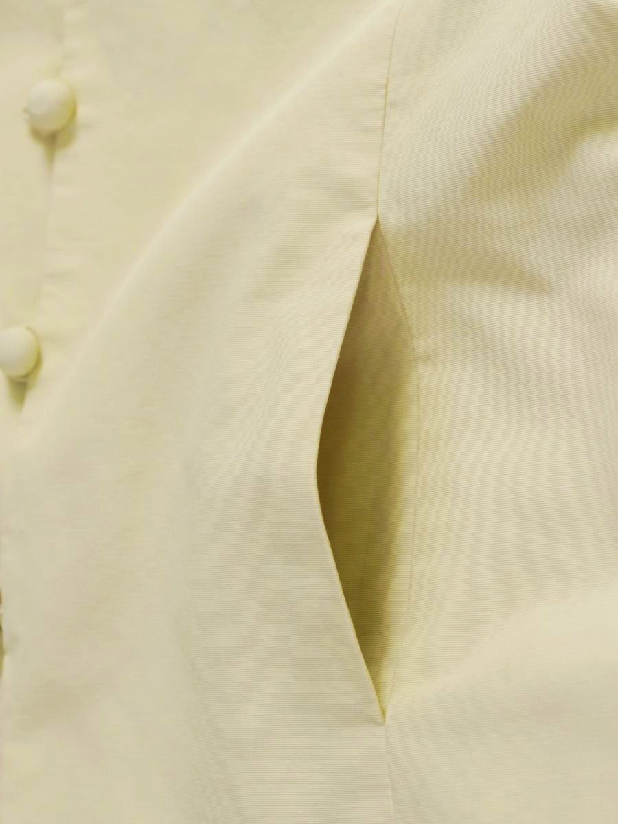 ギャラリービスコンティ 1133848 ノーカラージャケット 2 クリームイエロー フリル リボン ベルスリーブ ITDYSUJPSLPC