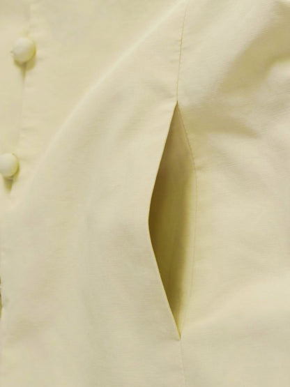 ギャラリービスコンティ 1133848 ノーカラージャケット 2 クリームイエロー フリル リボン ベルスリーブ ITDYSUJPSLPC