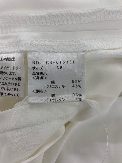 エムズグレイシー 015331 カットソー 38 ホワイト ロールカラー バックボタン ITW0SLD35DDV