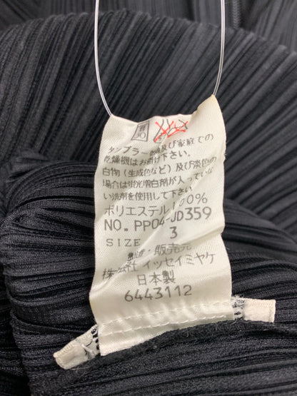 プリーツプリーズイッセイミヤケ P04-JD359 カーディガン 3 ブラック ダブルジップ ITGYB03TL8Y4