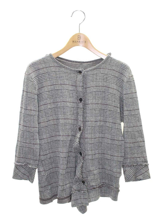 ワイズ YD-T31-565 ブラウス 2 グレー チェック柄 コットン混 ITHE49J2SHEE