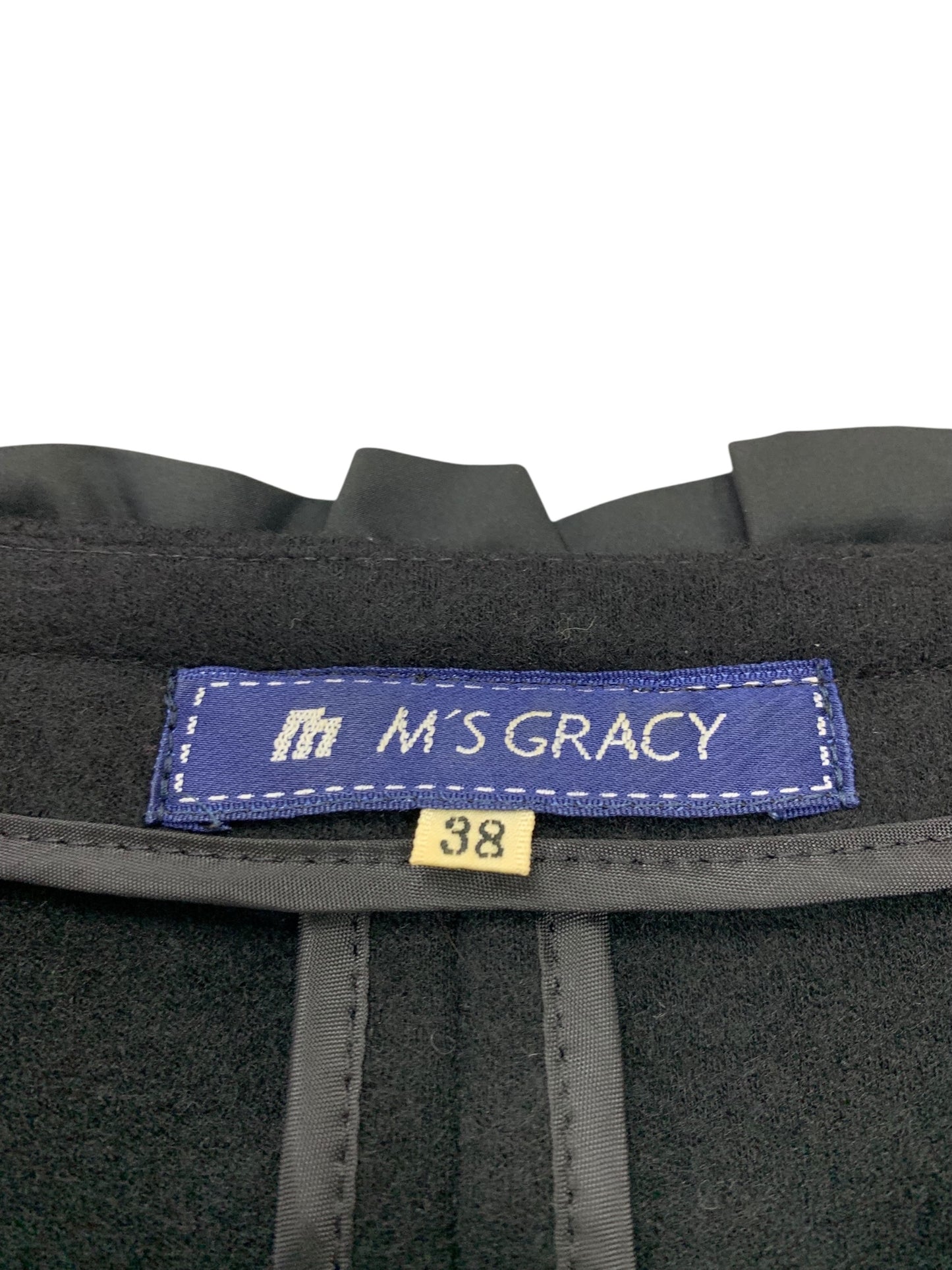 エムズグレイシー 824532 ジャケット 38 ブラック リボン フリル ITUNS2K363SE