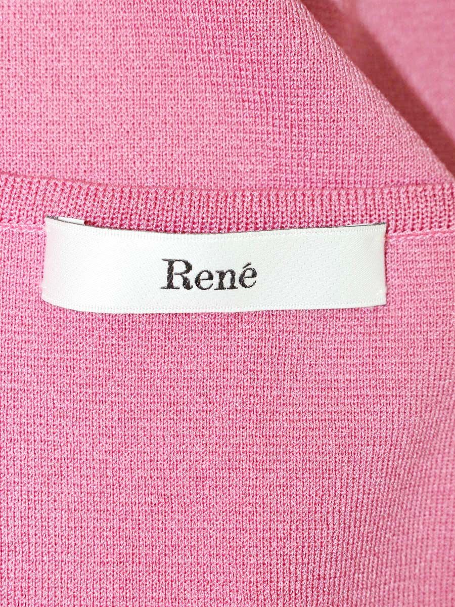 ルネ 6212360 トップス 38 ピンク ロゴ刺繍 ニット ITHND16JTF60