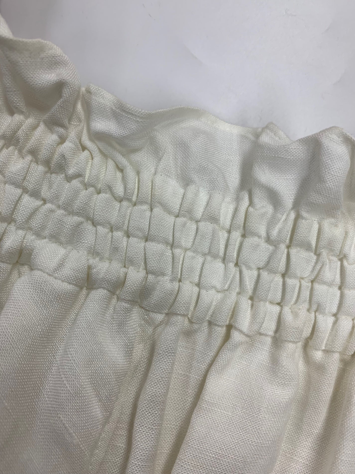 アドーア 531-8120515 スカート 38 ホワイト 麻 ウエストギャザー ITNOZJO6YK68 【SALE】
