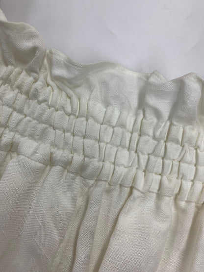 アドーア 531-8120515 スカート 38 ホワイト 麻 ウエストギャザー ITNOZJO6YK68 【SALE】