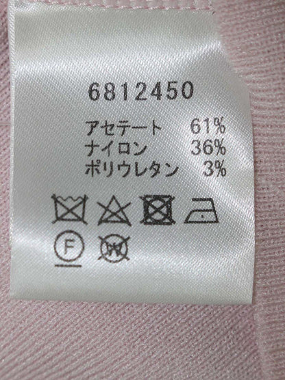 ルネ 6812450 カーディガン 34 ピンク ダブルジップ ラインストーン フェイクパール ITFBMFONQD0F