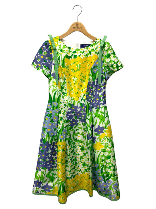 エムズグレイシー 011104 ワンピース 36 グリーン フラワーモチーフ リボン IT6PRIMYZLRO