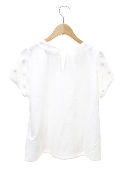 エムズグレイシー 625344 Tシャツ カットソー 38 ホワイト 襟付 花柄 レース ITO71ELVYJDS