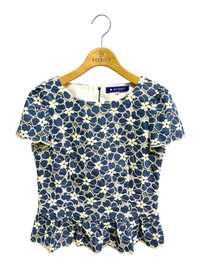 エムズグレイシー 120103 Tシャツ カットソー 38 ネイビー カットワーク ITOP265G83SW