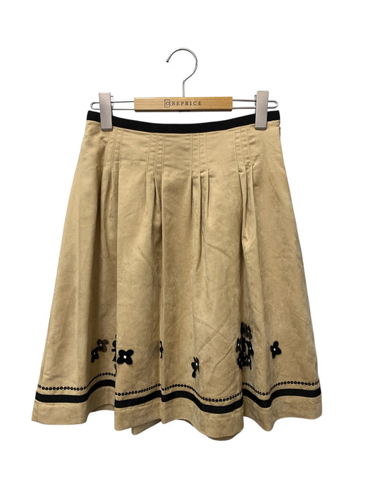 エムズグレイシー 527523 スカート 38 ベージュ フラワーモチーフ スパンコール ITEBT21QCXXQ