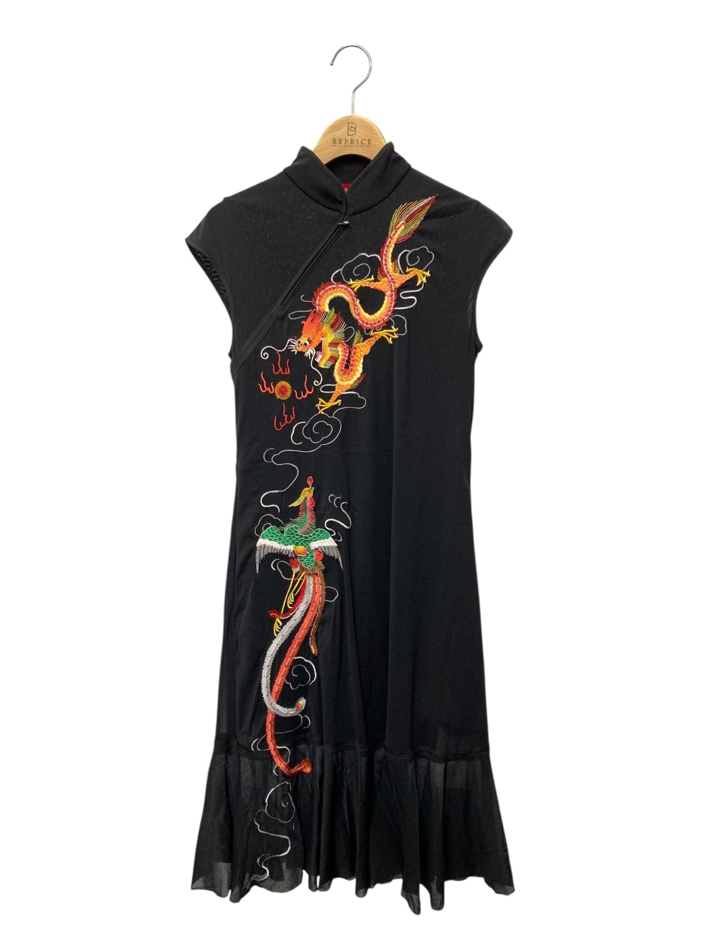 ヴィヴィアンタム 14176141 ワンピース 40 ブラック ドラゴン フェニックス 刺繍 ITKSHUGKB2CQ