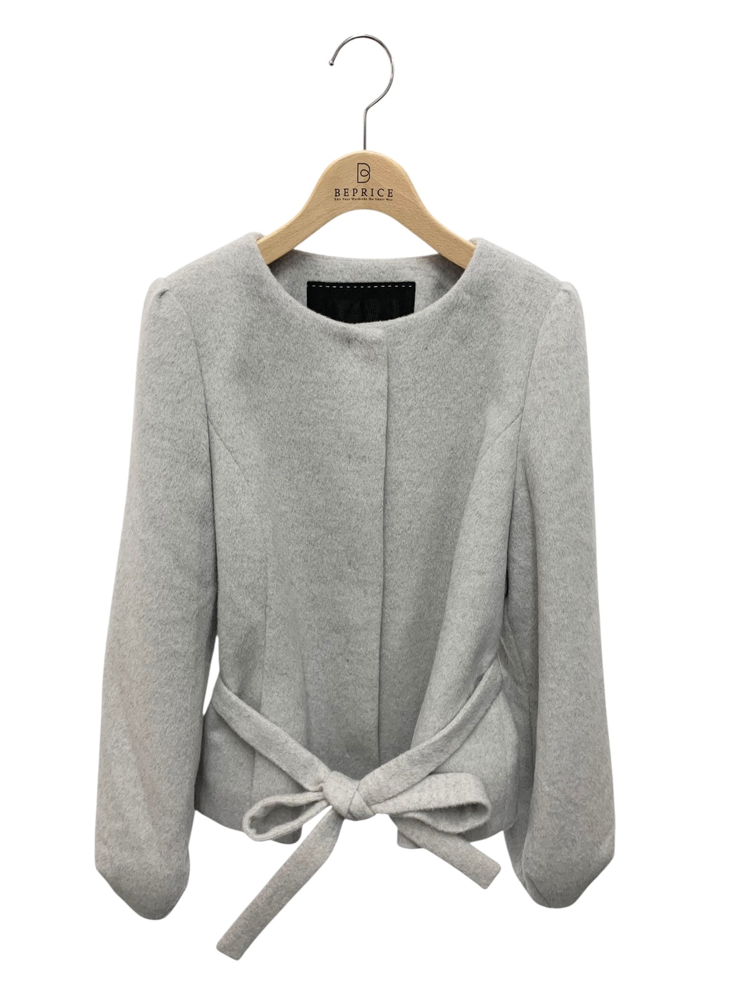 トゥービーシック W5B13-685-06 ジャケット 42 グレー ノーカラー アンゴラ混 ITYBOV0E6CDA