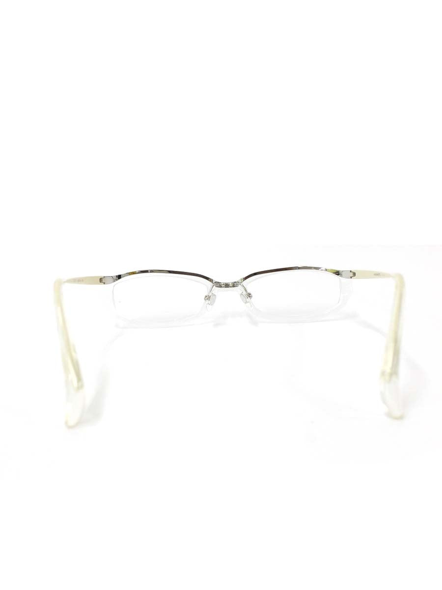 ハマモト HT-048 メガネ ホワイト/シルバー コンビフレーム フルリム オーバル（楕円） IT9L896EJQDE