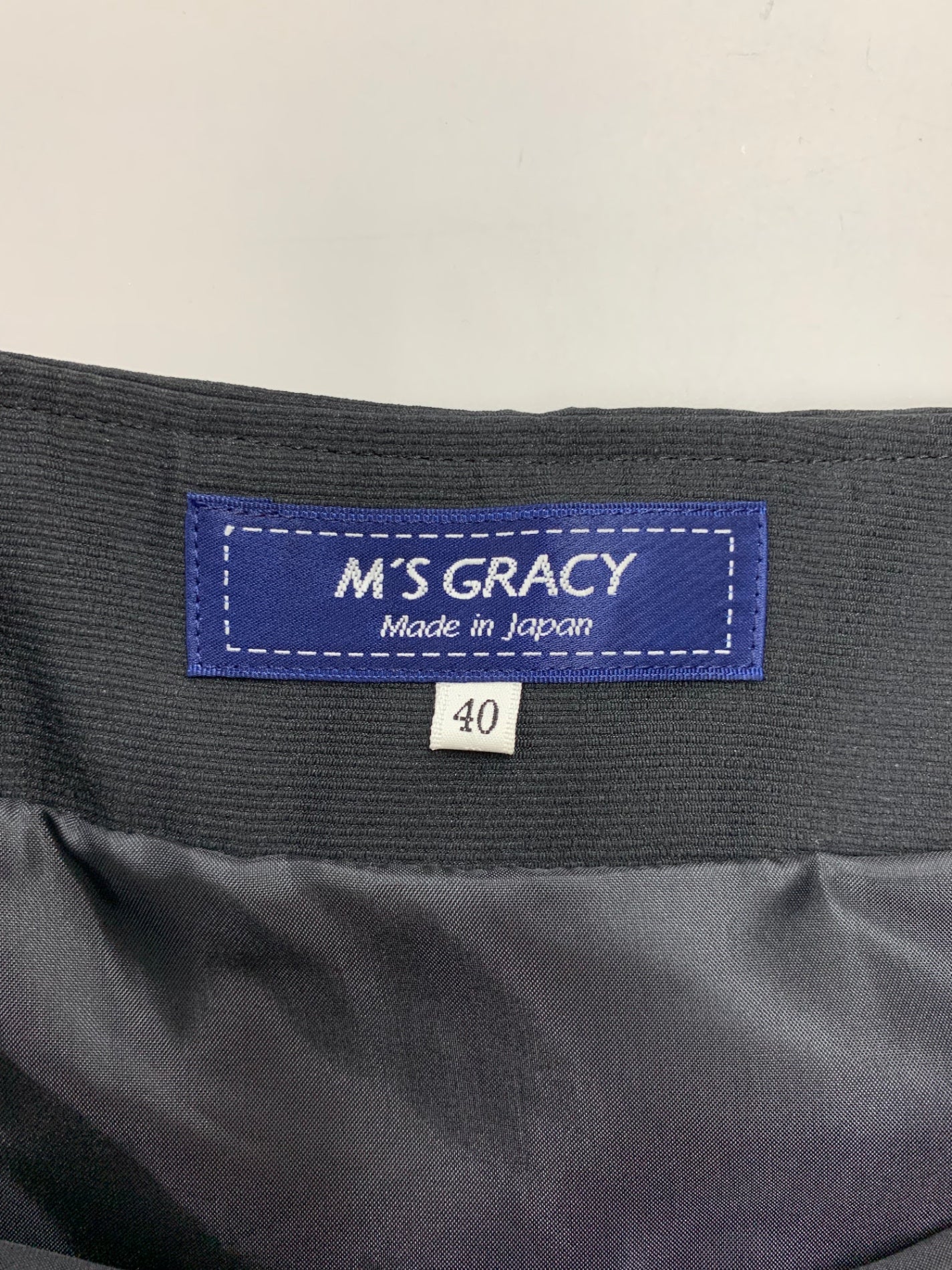 エムズグレイシー バイヤスチェックタック 517318 スカート 40 ブラック ITXBKMVM8ZI8