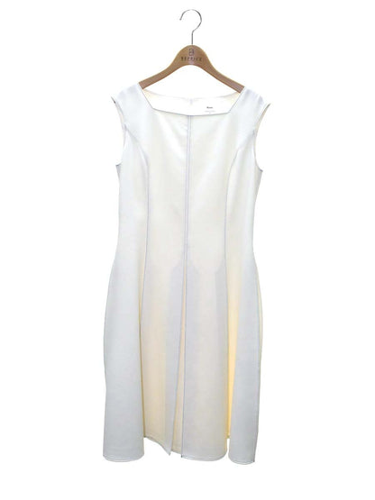 ルネ 6816320 ワンピース 36 ホワイト ブルーステッチ タック スクエアネック ITUEX7DCAEK0