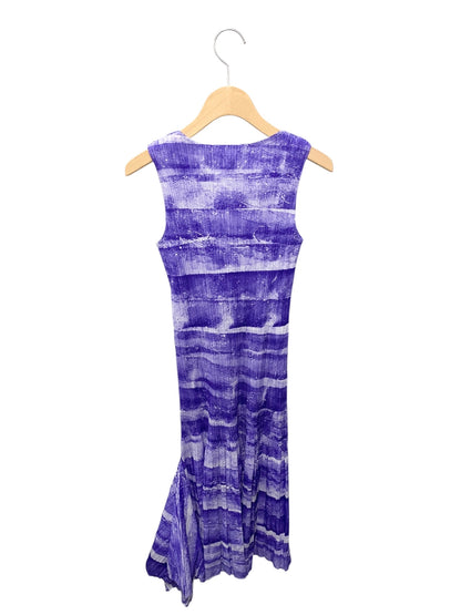 プリーツプリーズイッセイミヤケ PP31-JH925  ワンピース 3 パープル 波柄 プリーツ ITDE2WRZL1J0