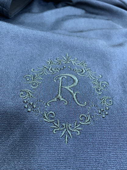 ルネ 5527980 ワンピース 36 ネイビー フリル フレア ロゴ刺繍 ITNEGO3BVESC