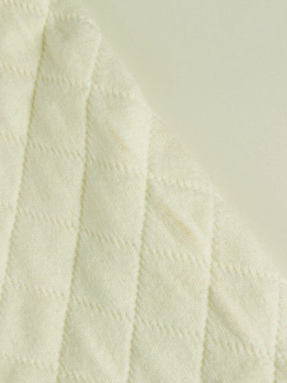 エムズグレイシー 728554 ノーカラージャケット 40 ホワイト パール キルティング ジップ ITKPGF29LX5C