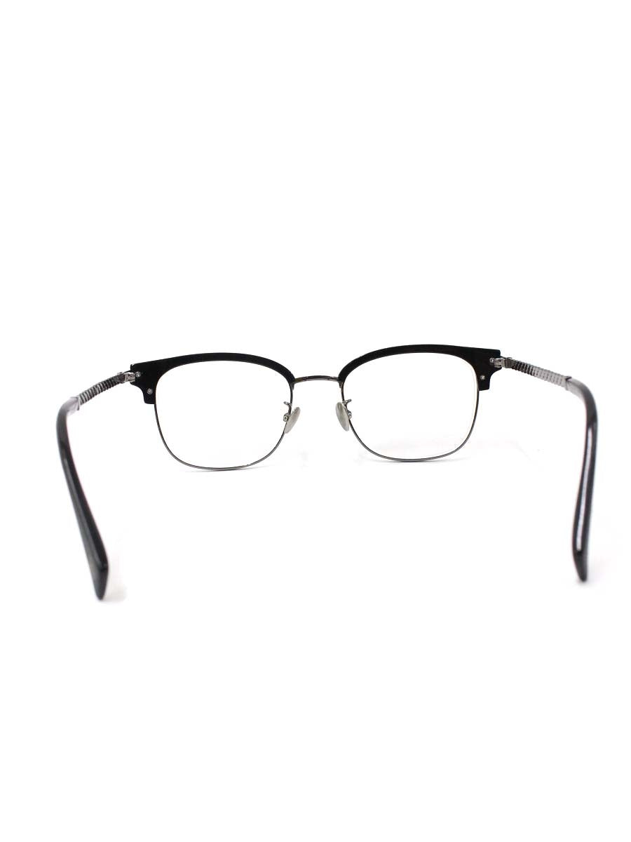 ヨウジヤマモト 19-0021-2 メガネ ブラック/シルバー コンビフレーム フルリム サーモントブロー ウェリントン ITXDMPARFO4C