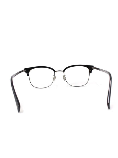 ヨウジヤマモト 19-0021-2 メガネ ブラック/シルバー コンビフレーム フルリム サーモントブロー ウェリントン ITXDMPARFO4C