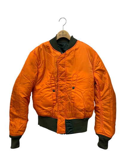 アルファインダストリーズ ブルゾン M カーキグリーン リバーシブル ロゴ刺繡(オレンジ) ITHP8WJ5TS2I