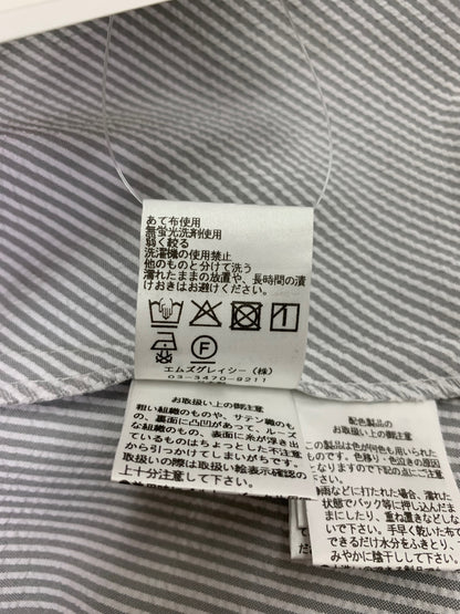 エムズグレイシー 611324 ワンピース 38 グレー ストライプ リボン サッカー生地 ITNWA3VOHIZ2