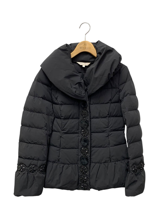 スーパービューティー ダウンジャケット 38 ブラック ビジュー レース ITGMS9XSSIJO