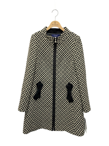 エムズグレイシー 919521 コート 40 ブラック カメリア ジップアップ リボン ITIA6M8QMI0T