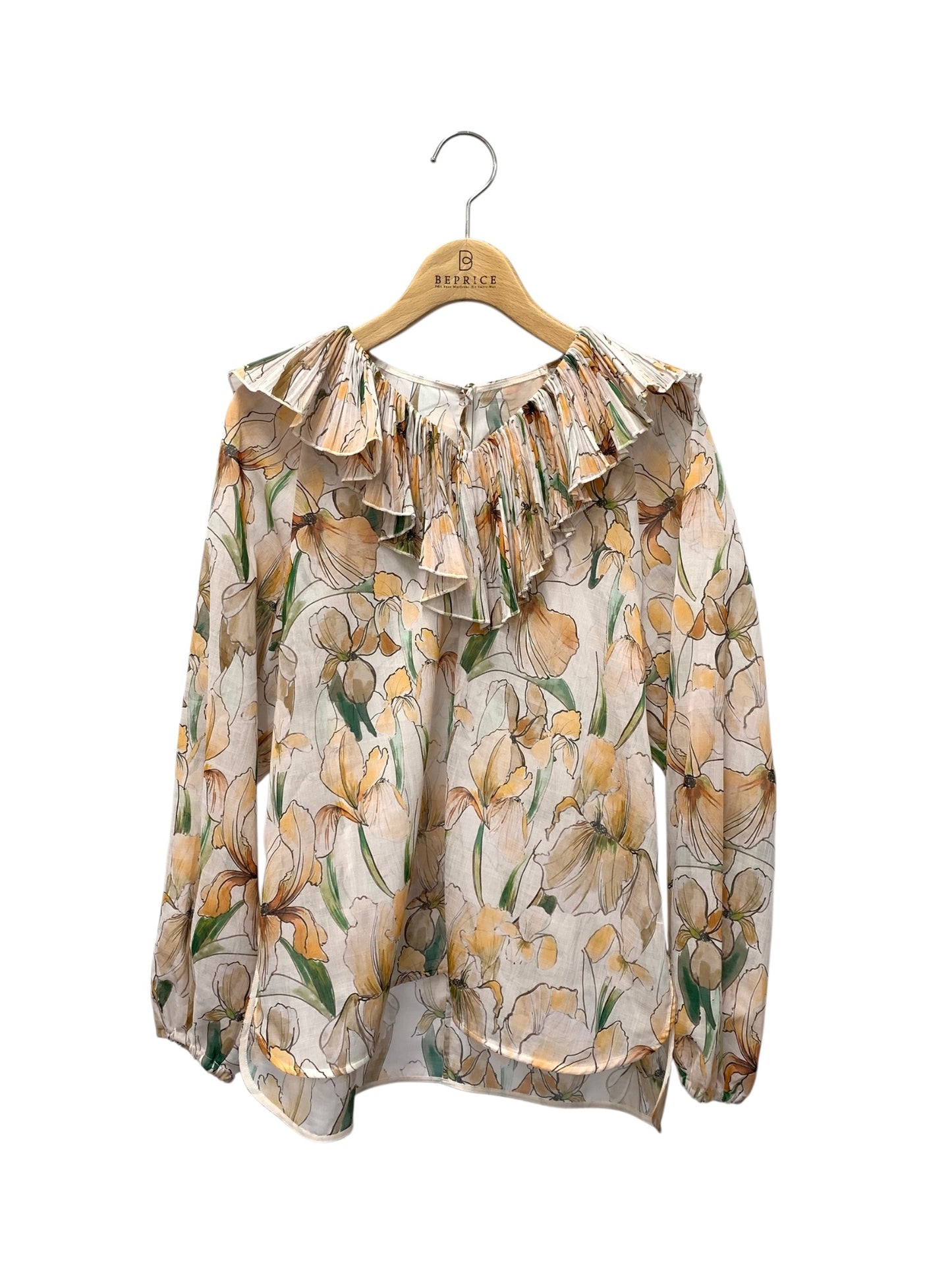 エポカ ウォーターカラーフラワープリント M5M23-529-14 ブラウス 40 オレンジ ラッフル ITQK1O53OXG8 【SALE】