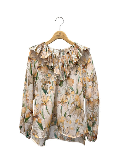 エポカ ウォーターカラーフラワープリント M5M23-529-14 ブラウス 40 オレンジ ラッフル ITQK1O53OXG8 【SALE】