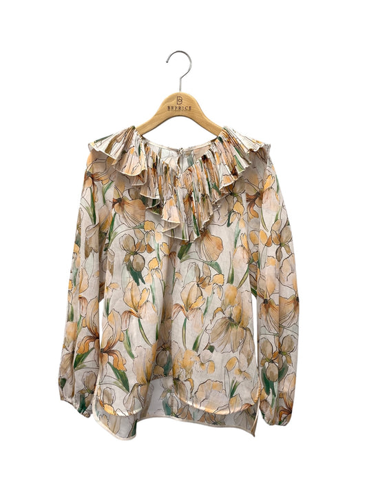 エポカ ウォーターカラーフラワープリント M5M23-529-14 ブラウス 40 オレンジ ラッフル ITQK1O53OXG8