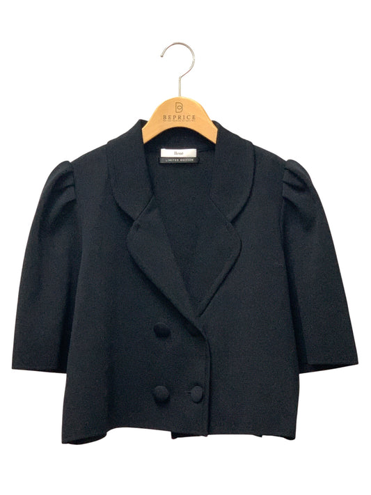 ルネ LIMITED EDITION Knit Short Jacket 6522980 ニットジャケット 38 ブラック IT86WZ90PMQE
