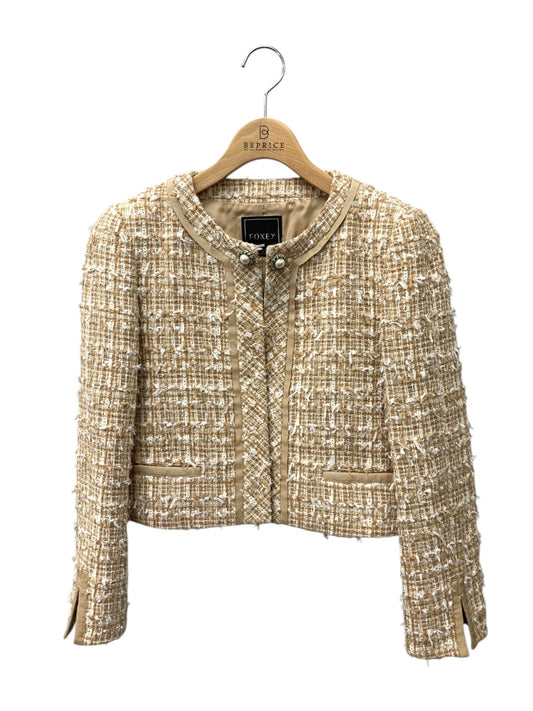 フォクシーブティック Petit Triomphe プチトリオンフ 39873 ジャケット 38 ベージュ ツイード IT9I3Q4GVCQO