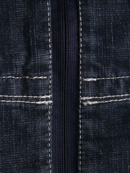 エムズグレイシー Zip Denim Jacket 914121 ジャケット 38 ネイビー デニム調 インディゴ ITEHL75LUZSW