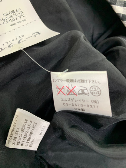 エムズグレイシー 321362 ワンピース 38 ブラック ギンガムチェック 袖リボン ITAV6FJKWVSO