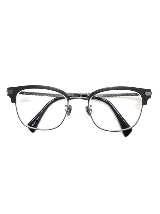 ヨウジヤマモト 19-0021-2 メガネ ブラック/シルバー コンビフレーム フルリム サーモントブロー ウェリントン ITXDMPARFO4C