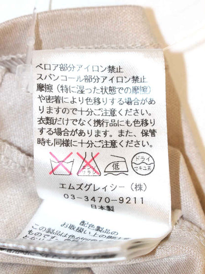 エムズグレイシー 925511 カットソー 38 ベージュ ワンピース柄 スパンコール ITS64SWY90Q8
