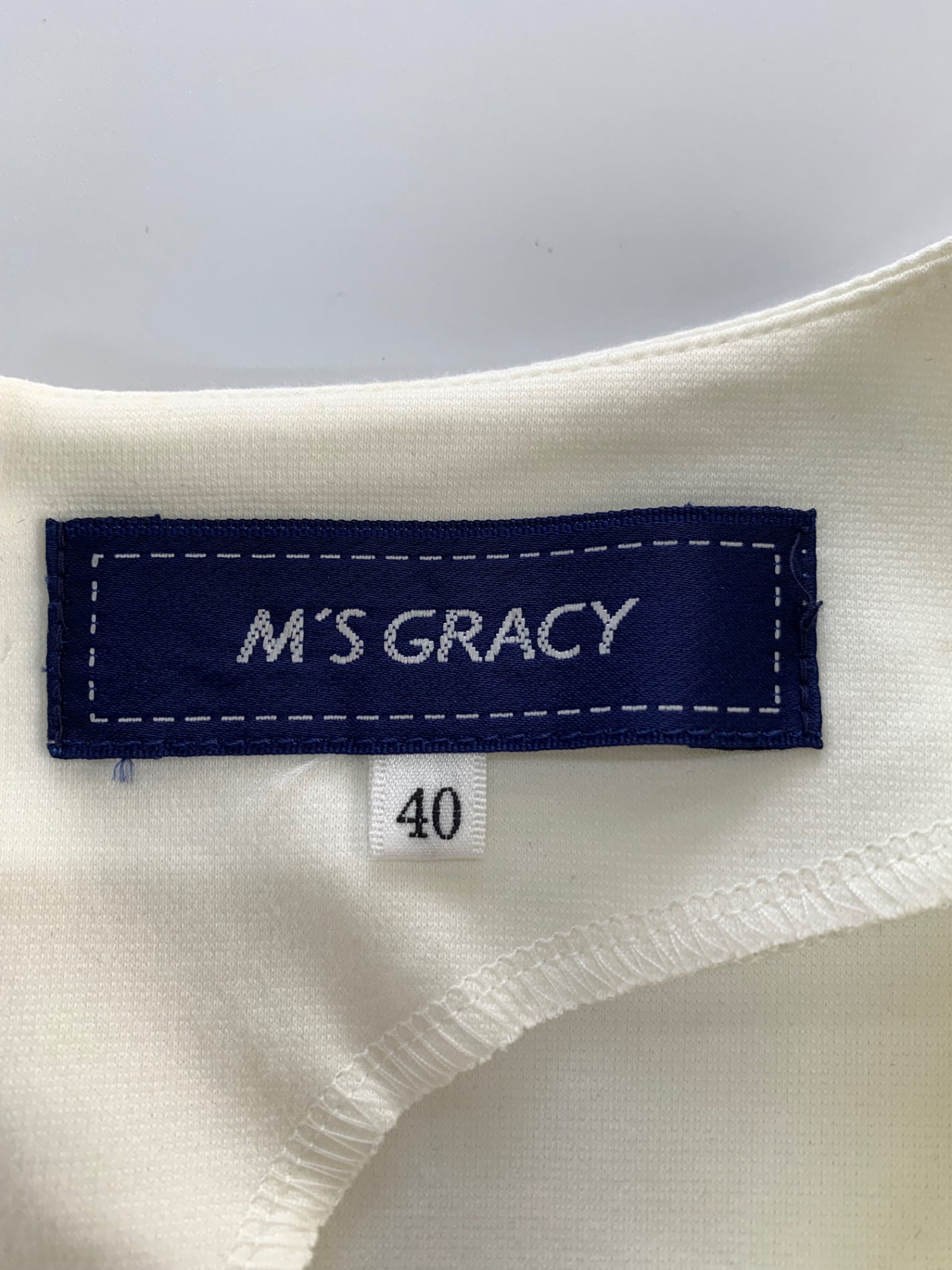 エムズグレイシー 015305 Tシャツ カットソー 40 ホワイト フラワーモチーフ ITA70KQ3VH6C