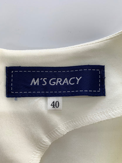 エムズグレイシー 015305 Tシャツ カットソー 40 ホワイト フラワーモチーフ ITA70KQ3VH6C