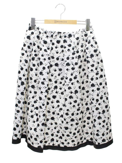 エムズグレイシー 317338 スカート 40 ホワイト フラワー ITG6V5E7ZAYA